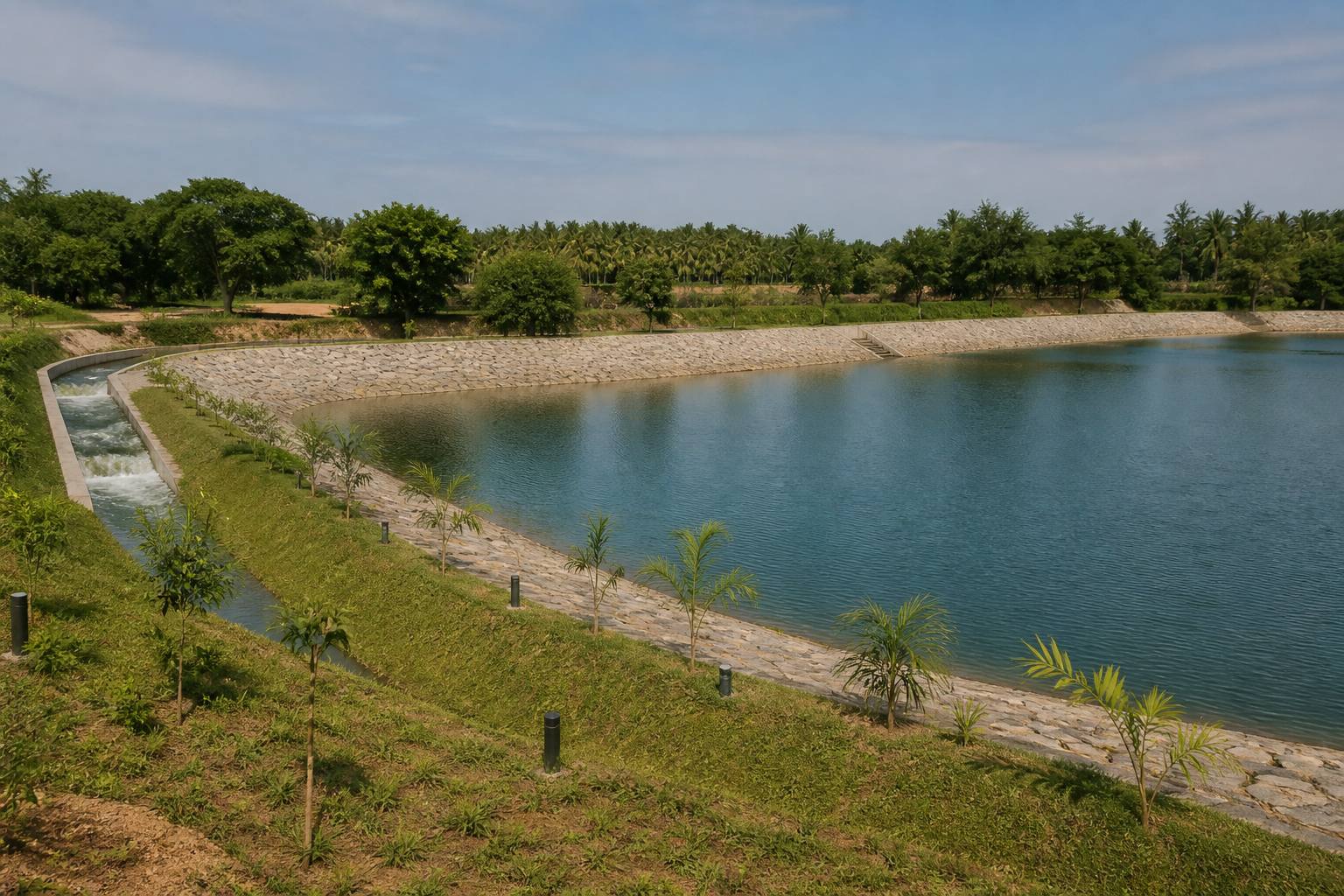 Rehabilitated community pond