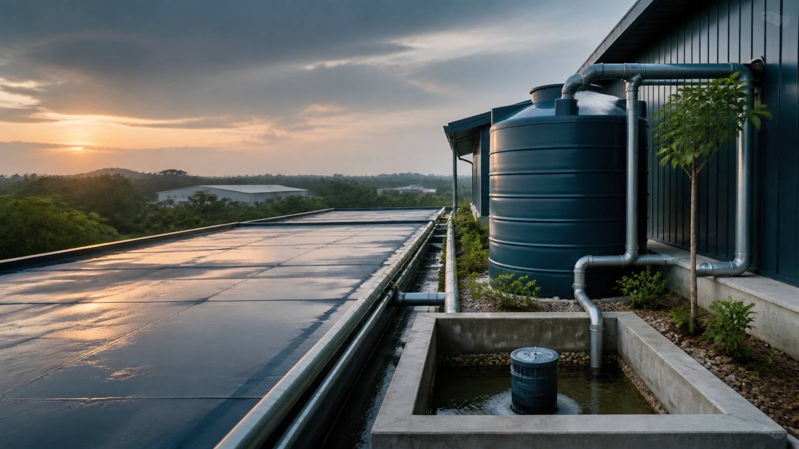 Integrated rainwater collection and storage system